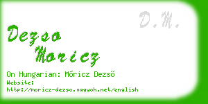 dezso moricz business card